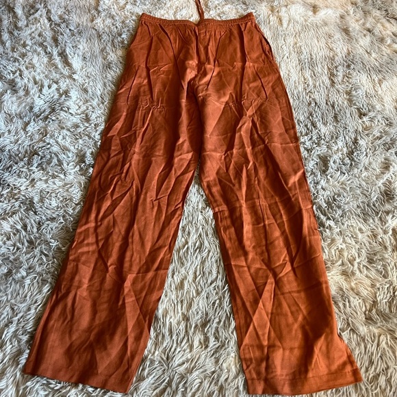 Created for Essence Orange flowy wide leg pants - Picture 4 of 4